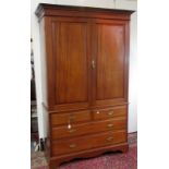 A late Victorian mahogany linen press, width 123cm.