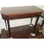 A Sheraton period fold top card table.