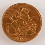 An Edward VII sovereign dated 1910, good, very fine.