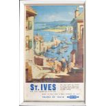 A British Railways, Western Region, 'St Ives On The Cornish Riviera' poster,