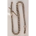 A silver watch chain, 37.2g.