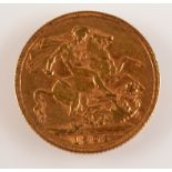 An Edward VII sovereign dated 1905, very fine.