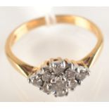 A diamond navette cluster ring.