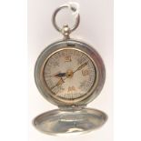 A War Department nickel cased pocket compass by Dennison,
