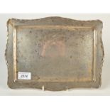An early George V engraved rectangular dressing table tray, 12.5oz.