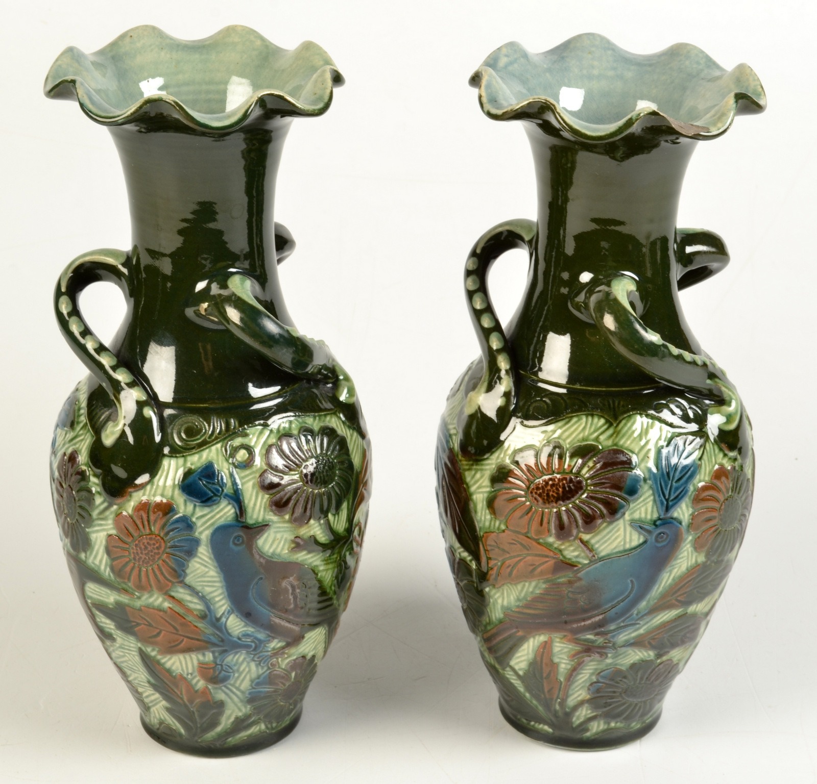 A pair of Lauder Barum Art and Crafts vases model no.