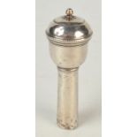 A rare George III silver nutmeg case in the form of a mace,