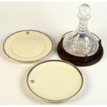 Two Edward VIII Czechoslovakian Royal Ivory plates each with a silver and black printed Edward VIII