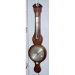 An inlaid wheel barometer/thermometer by D. Dugeri, Boston.
