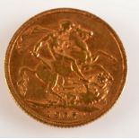 An Edward VII sovereign dated 1907, very fine.