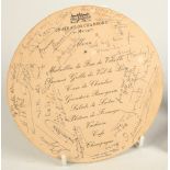 A circular 1975 menu for Chateau de Chambord,