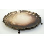 A silver tray, diameter 25.5cm, weight 17oz.