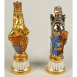 Two Minton Royal Beast models after James Woodford,