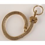 A gold watch chain, 30.2g, tests suggest 14ct.