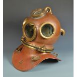 A diver's copper and brass Drager Haganuk three bolt helmet No.