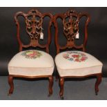 A pair of late Victorian or Edwardian side chairs.