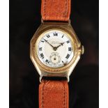 A Rolex Oyster gentlemen's gold octagonal shape Ultra Prima wristwatch with wire lugs,