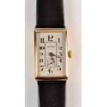 A 9ct. gold gentleman's Art Deco rectangular Vertex watch.