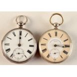 A key wind open face "Exposition Universelle 1862" silver pocket watch,