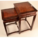 A good Chinese huali wood and burr walnut nest of tables,