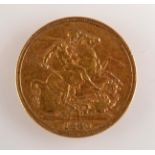 A Victorian young head sovereign dated 1880, very fine.
