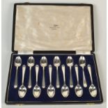 A set of twelve Sheffield coffee spoons by Walker & Hall.