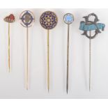 A gold enamelled cap of maintenance pin, together with four other enamelled pins.