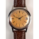 A gentleman's stainless steel Eterna Eternamatic date automatic wristwatch.
