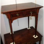 A late Victorian or Edwardian small side table, mahogany veneered,