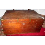 A camphor wood chest with brass mounts, width 86cm.