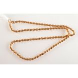 A 9ct gold twist rope necklace, 5.1g.