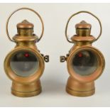 A pair of brass motorcar oil lamps by Rotax Motor Co London model number 314,
