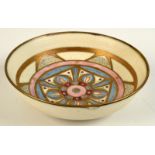 A Bernard Forrester porcelain bowl with gilt and coloured decoration with central mandala,