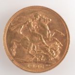 An Edward VII sovereign dated 1906, good, very fine.