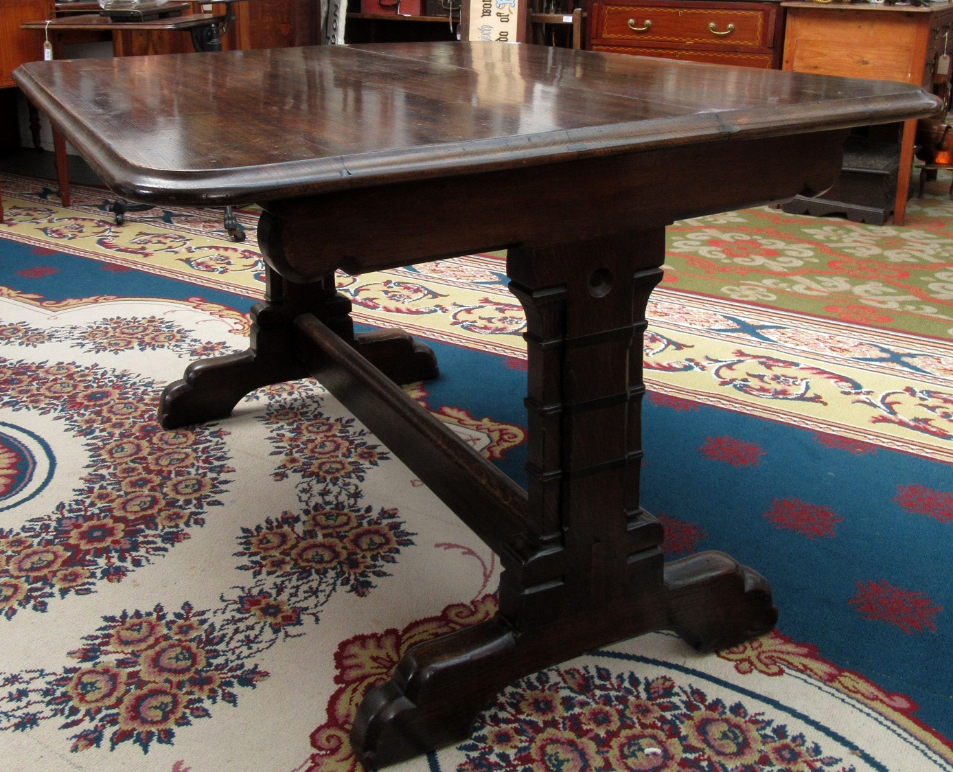 A good early Victorian oak table after designs by A.W.N.