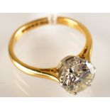 A good brilliant cut solitaire diamond ring of approximately 1.75 ct spread.