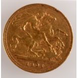 A Victorian old head half sovereign dated 1901, very fine.