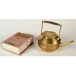 A Dutch secessionist style brass tea kettle, together with a Chad Valley jigsaw puzzle.