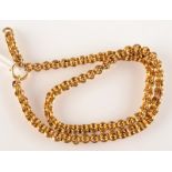 A Victorian 15 ct. gold double ring belcher link chain 25.4 g.