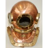 A Russian copper and brass twelve bolt divers helmet dated 1988, height 48cm,
