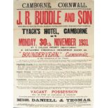 Auction Poster Advertising the sale of 'Boundervean',