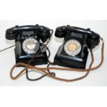 A black telephone handset with number drawer, model 332FTl48/2, Call Exchange button,