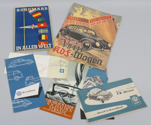 A 1989 West German copy of a 1939 Volkswagen advertising and order pamphlet, other post-war VW paper