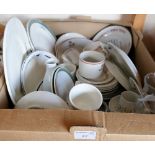 A box of china and glass, including shipping related china - Wilson Line, Harrison Line, Royal Mail,