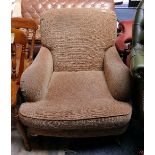 Marks and Spencer tan chenille fabric armchair
