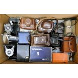 A box of miscellaneous, cameras and accessories etc