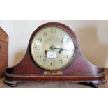 A mahogany cased Napoleon hat mantel clock