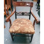 A Regency mahogany carver chair