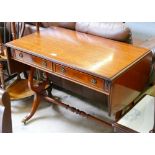 Inlaid mahogany sofa table
