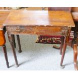 An oak side table, George III and later, 78cm wide, 73cm high, 38cm deep